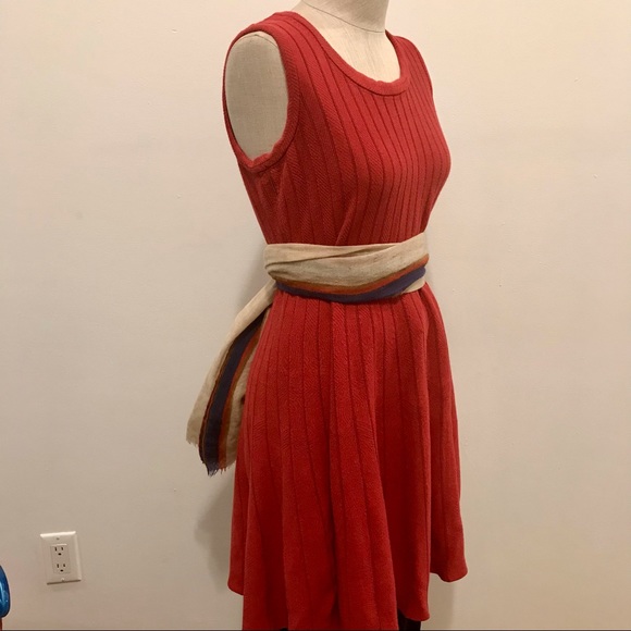 Nic + Zoe red knitwear bodycon flared dress dress. Size M Petite. EUC. - Picture 3 of 9